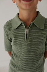 Boys Sweater Top in Aloe