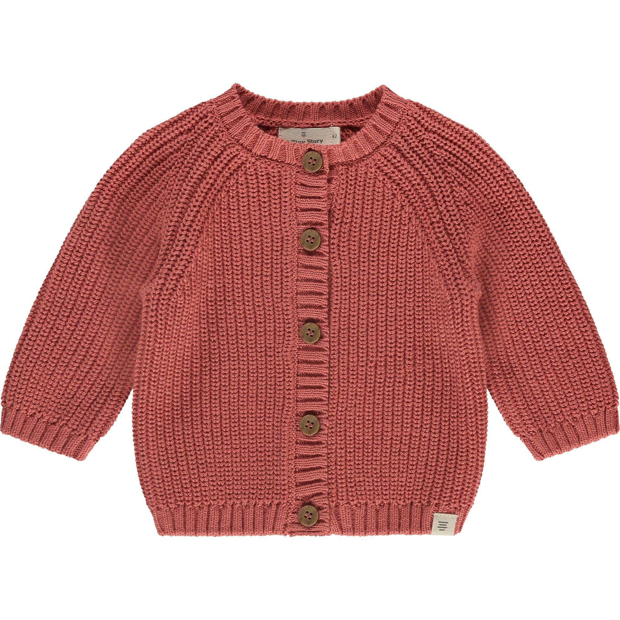 Knit Round Neck Button-Up Cardigan