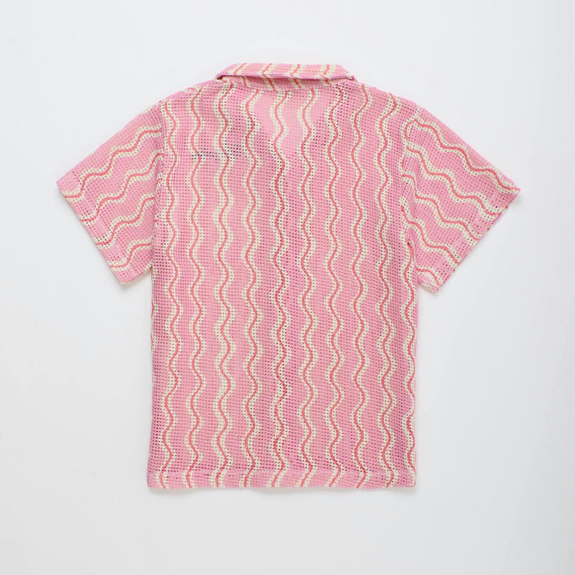 WAVY MESH SHIRT LIGHT PINK
