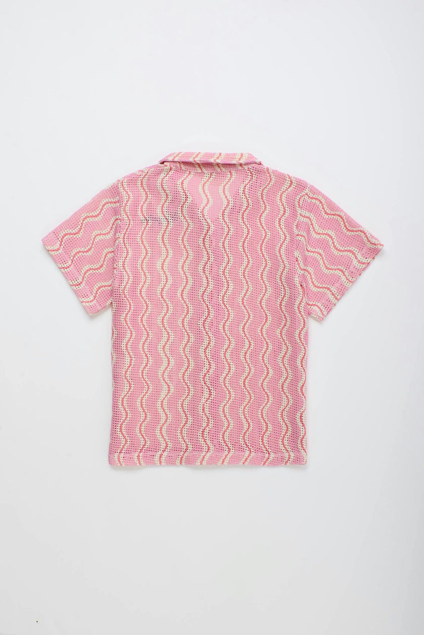 WAVY MESH SHIRT LIGHT PINK