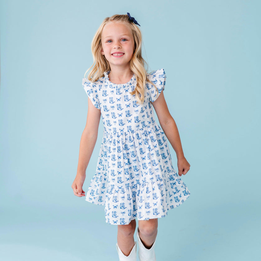 Blue Belle Ruffle Dress