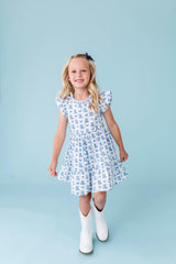 Blue Belle Ruffle Dress