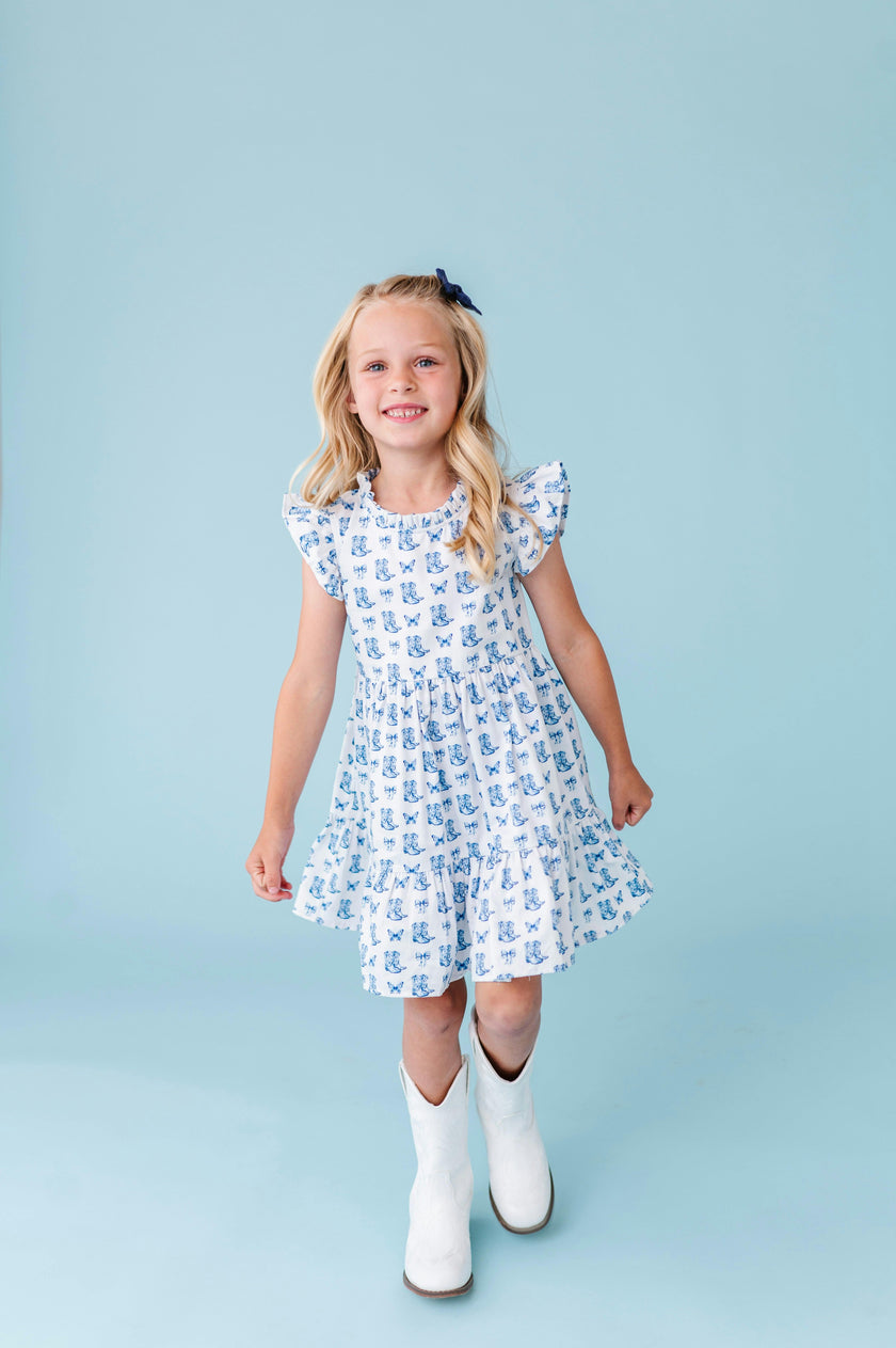 Blue Belle Ruffle Dress