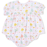 Spring Blooms Bow Trellis - Smocked Ruffle Bubble with Skirt