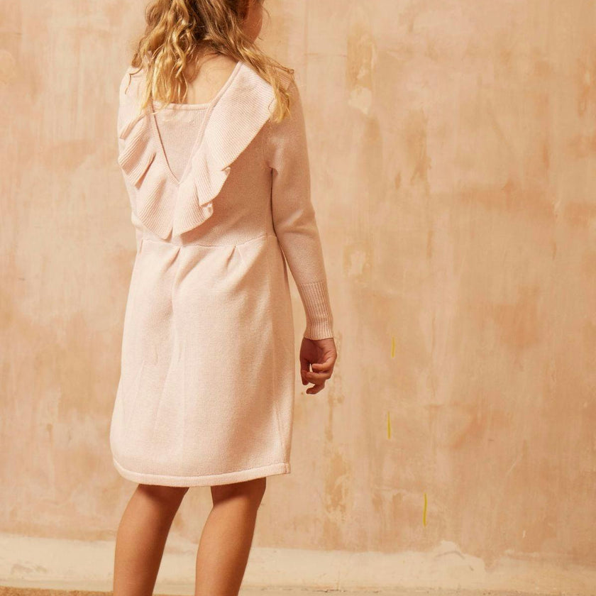 Ruffled V Dress | Blush