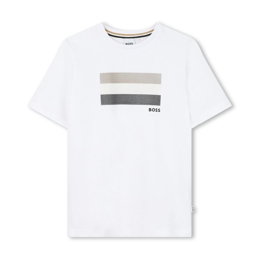 White Multi-Tone Graphic T-Shirt