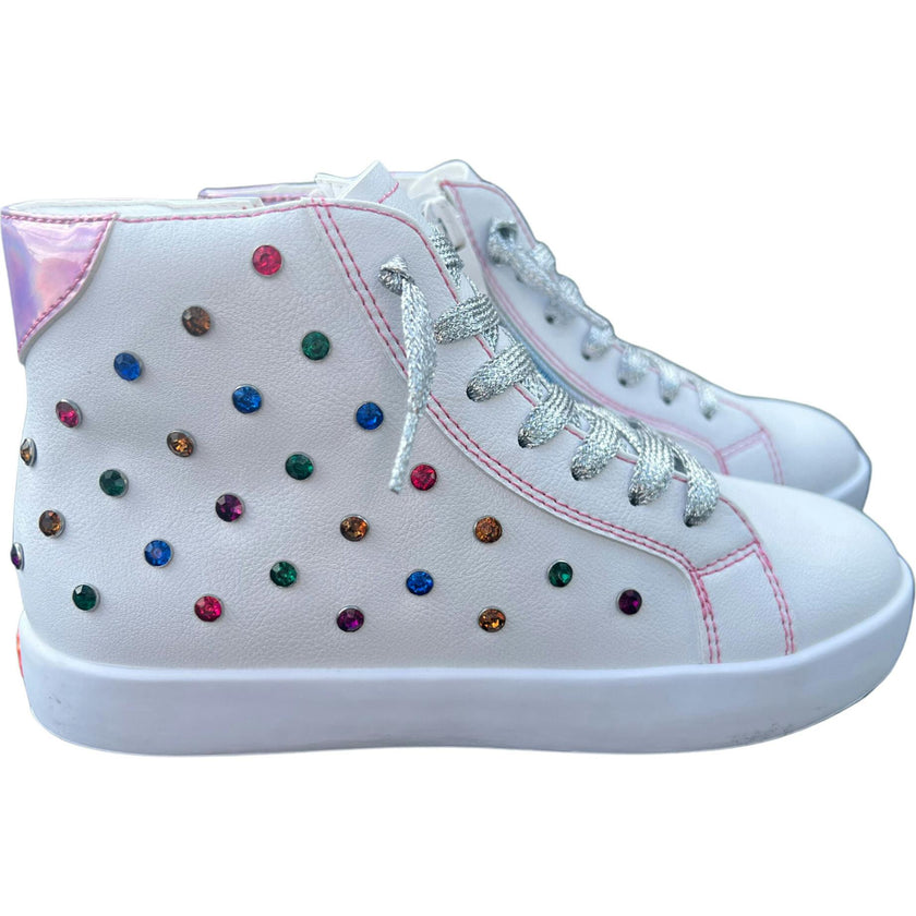 Bowie Gems Hightop Sneaker, White