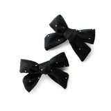 Halo Luxe Vivienne Studded Velvet Double Clip Set - Black