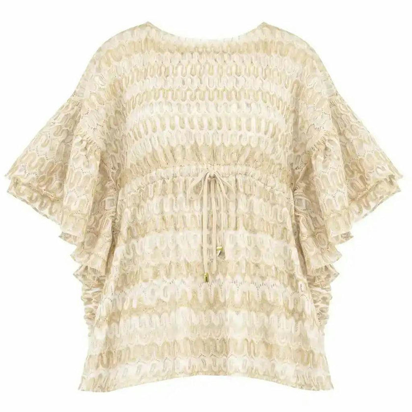 Girl crochet kaftan, white | SUNSET CAFTAN