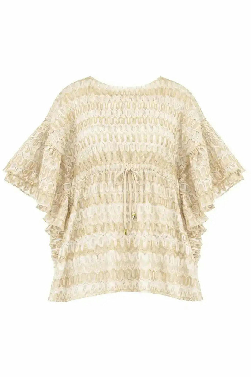 Girl crochet kaftan, white | SUNSET CAFTAN