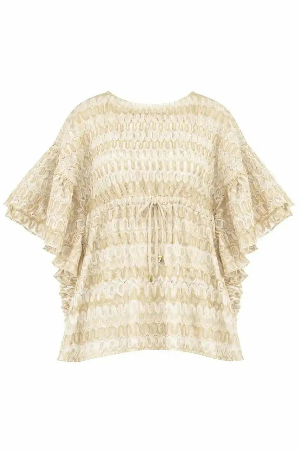 Girl crochet kaftan, white | SUNSET CAFTAN