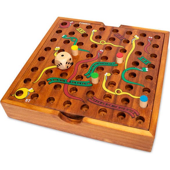 BrainCandy Wooden Snakes & Ladders