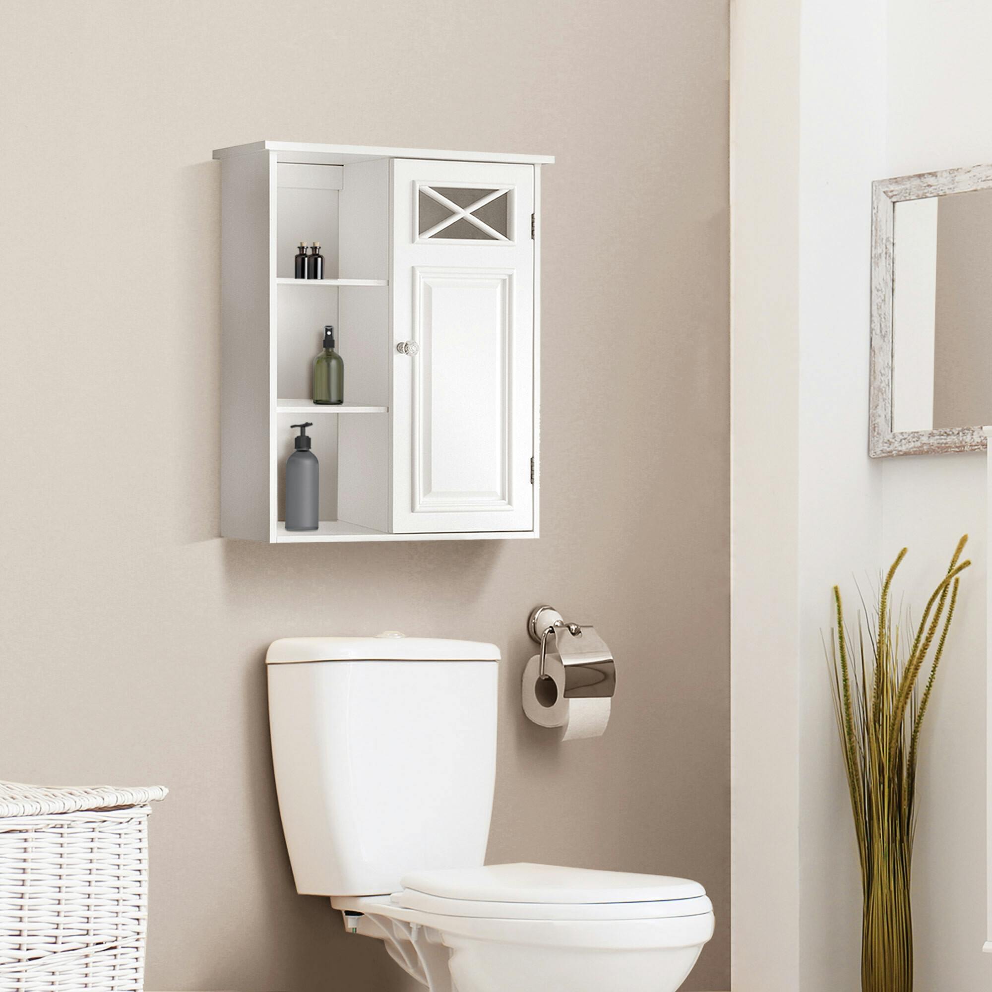 Dawson Wooden Wall Cabinet with Cross Molding
