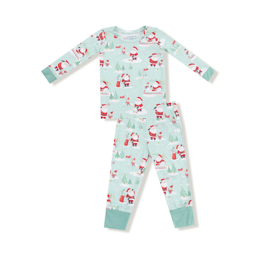 Golfing Santa and Elves - Long Sleeve Loungewear Set