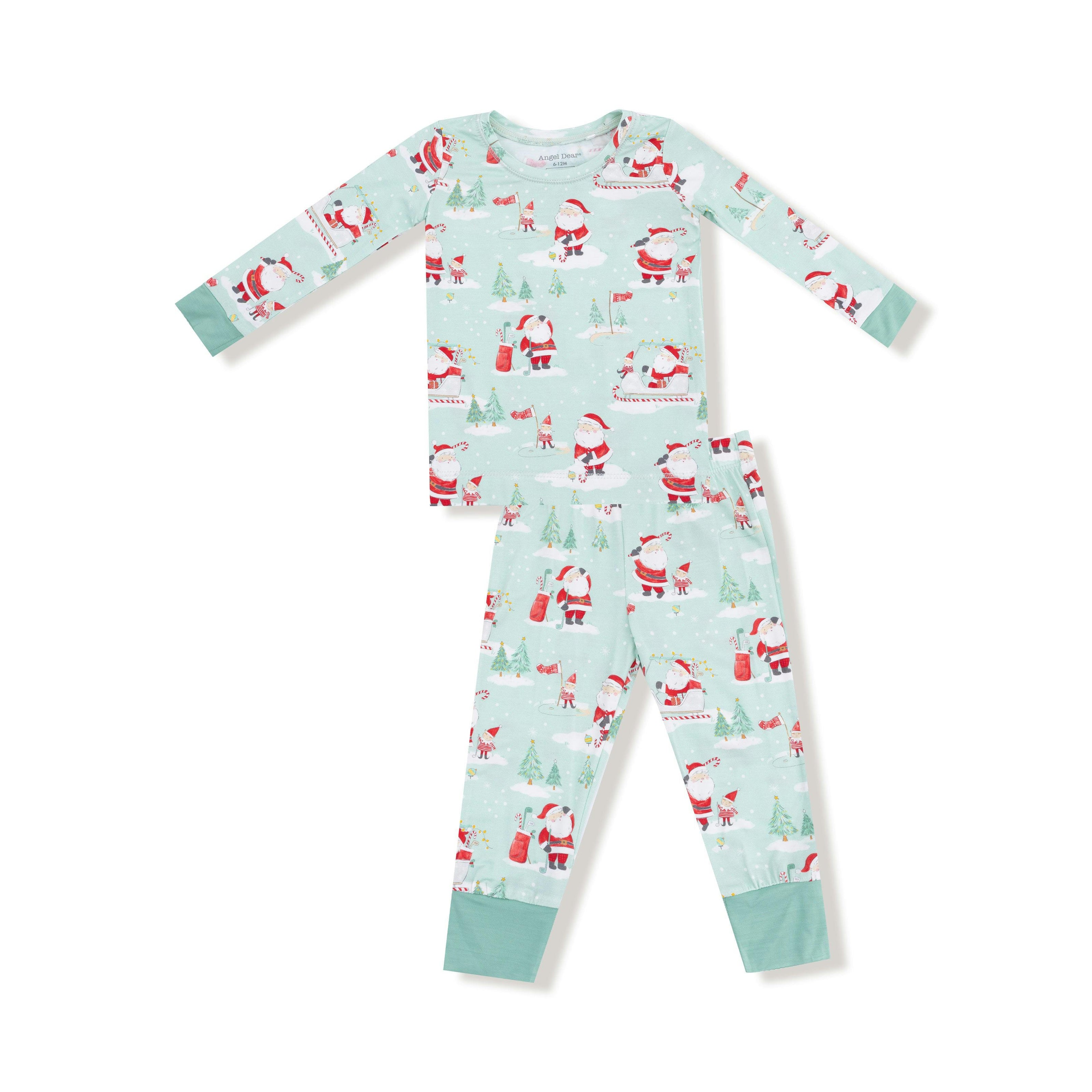 Golfing Santa and Elves - Long Sleeve Loungewear Set
