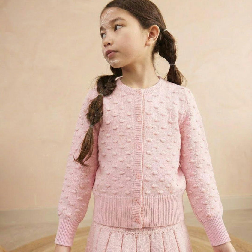Popcorn Knit Cardigan | Blush