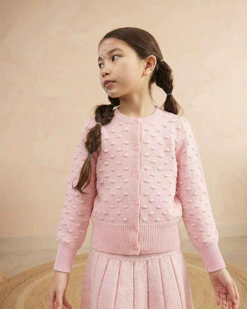 Popcorn Knit Cardigan | Blush