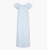 The Therese Nightgown - Blue Petal Stripe