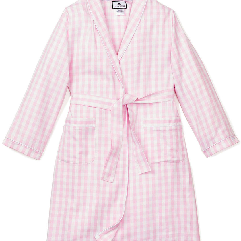 Kid's Twill Robe in Pink Gingham