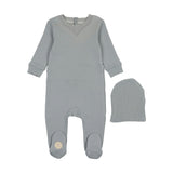 Cuddly in Cotton Footie & Hat Set Misty Rose