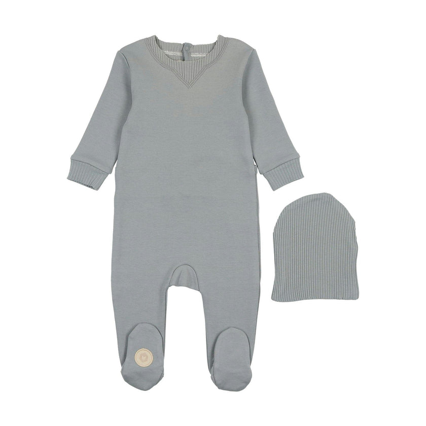 Cuddly in Cotton Footie & Hat Set Misty Rose