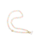 Packed Party Link Up Frosted Pastel Rainbow Phone Chain - 26-Inch Multicolor Plastic Link Chain with Gold Clips and Keyring Clasp for Phone Cases and Pouches