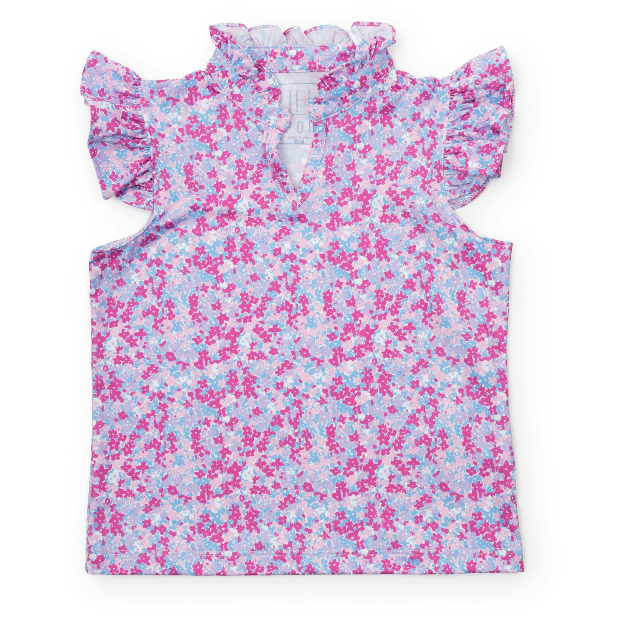Ellie Girls' Sleeveless Performance Top by LH Sport Preppy Petals (Past Season)