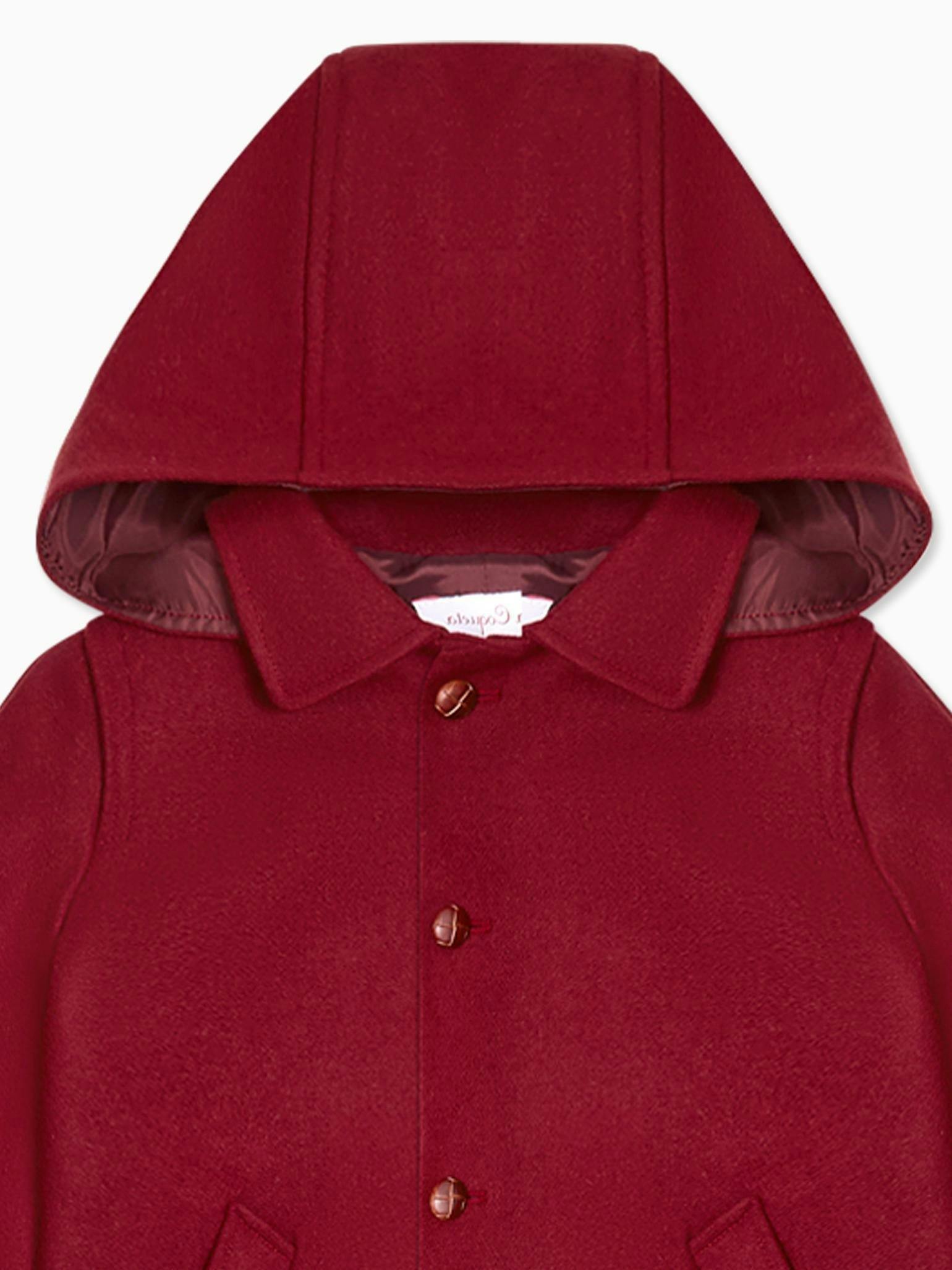 Burgundy Loden Wool Kids Coat