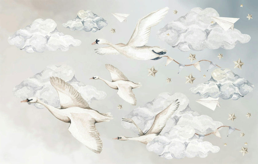 Swans Magic Is Everywhere Wall Decal Set