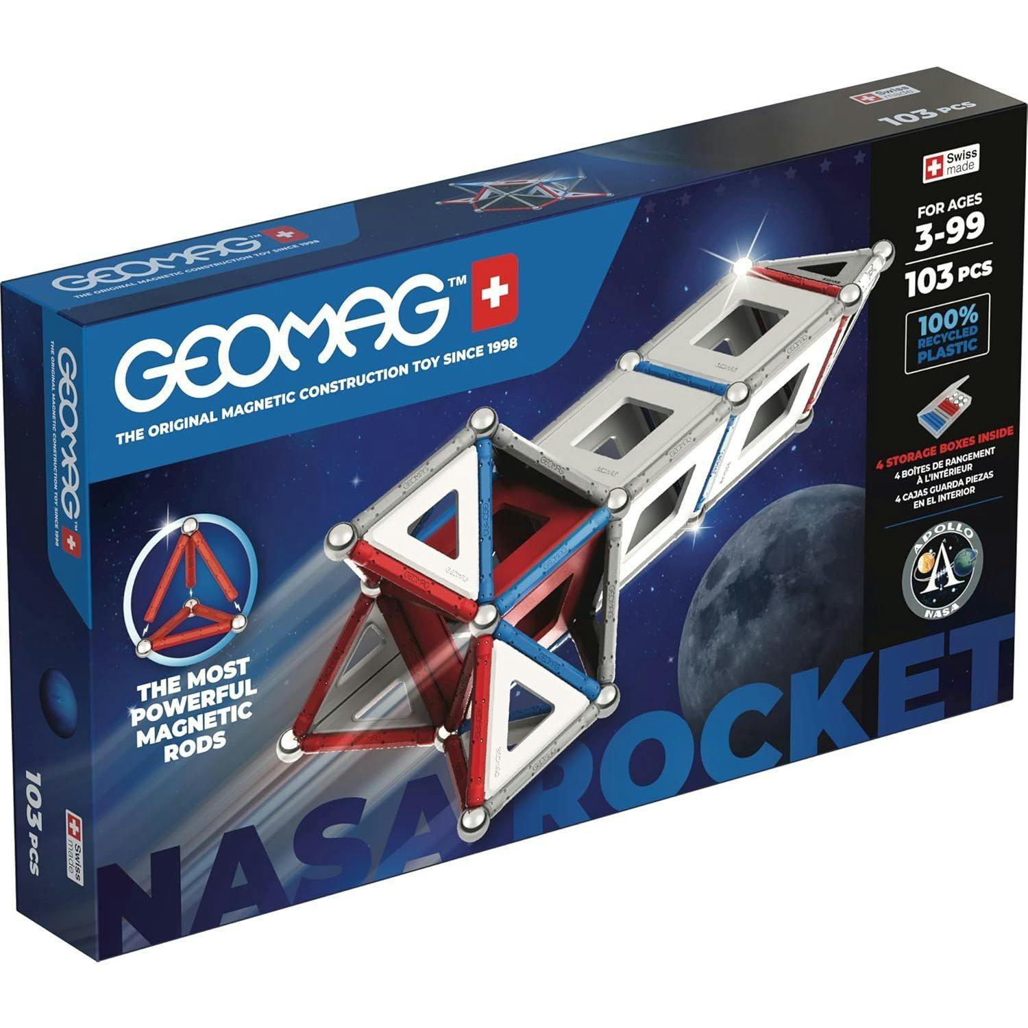 Geomag™ NASA Rocket 103 Piece Magnetic STEM Building Playset - 3y
