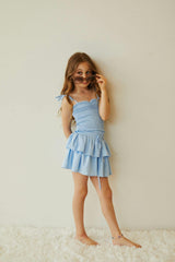 Willow Pastel Blue Satin Skort