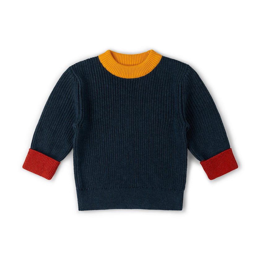 Midnight Snuggly Knitted Jumper, Blue