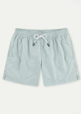 Pale Green Geo Men's Swim Shorts
