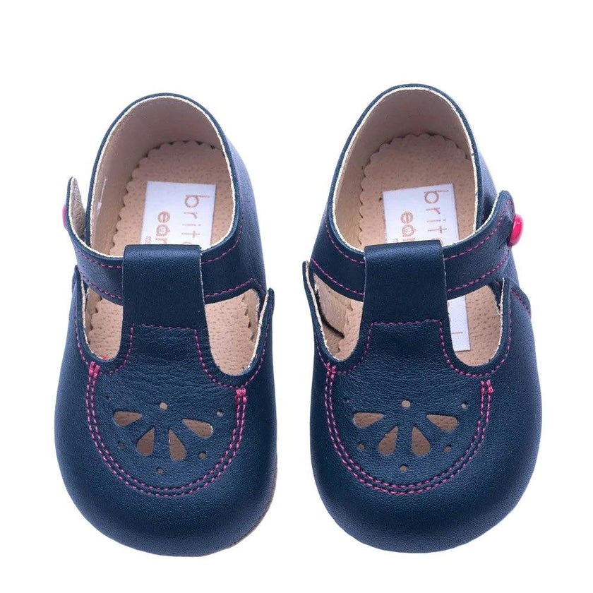 Robin British Pre-Walker Baby Shoes - Navy Blue