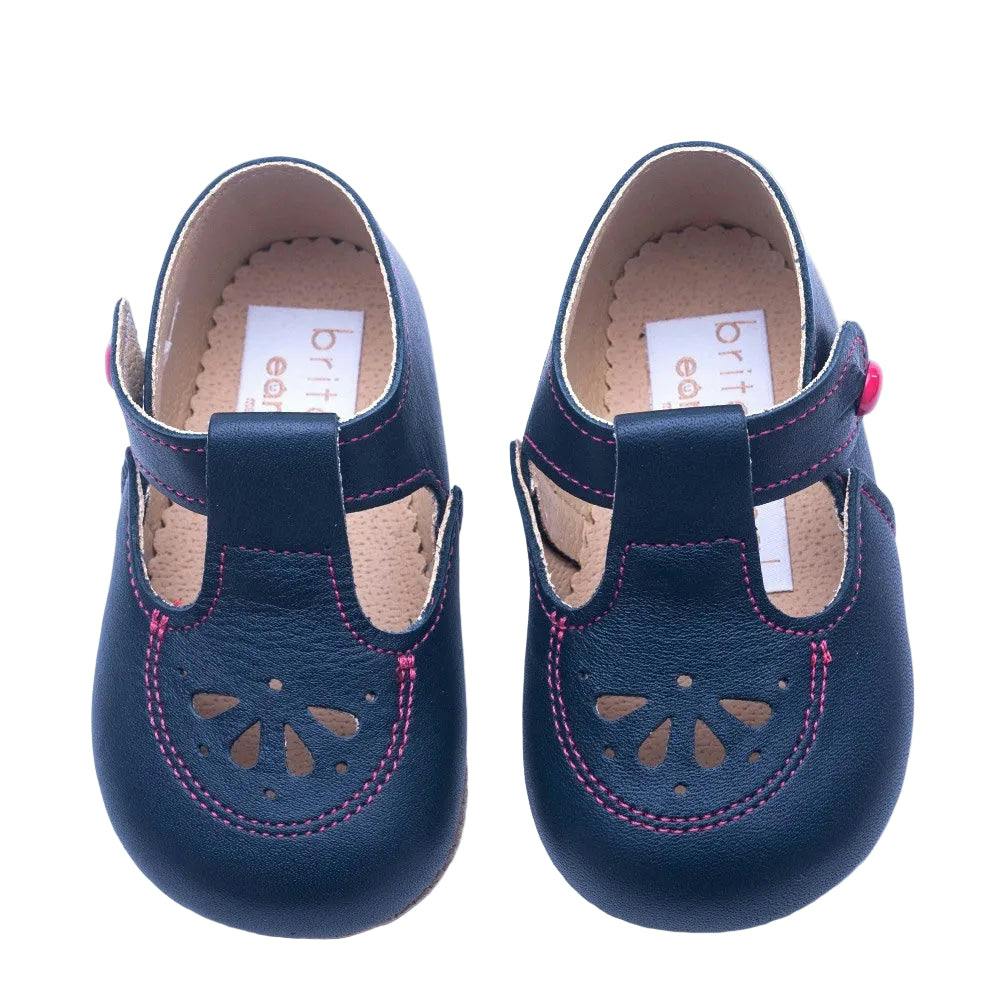 Robin British Pre-Walker Baby Shoes - Navy Blue