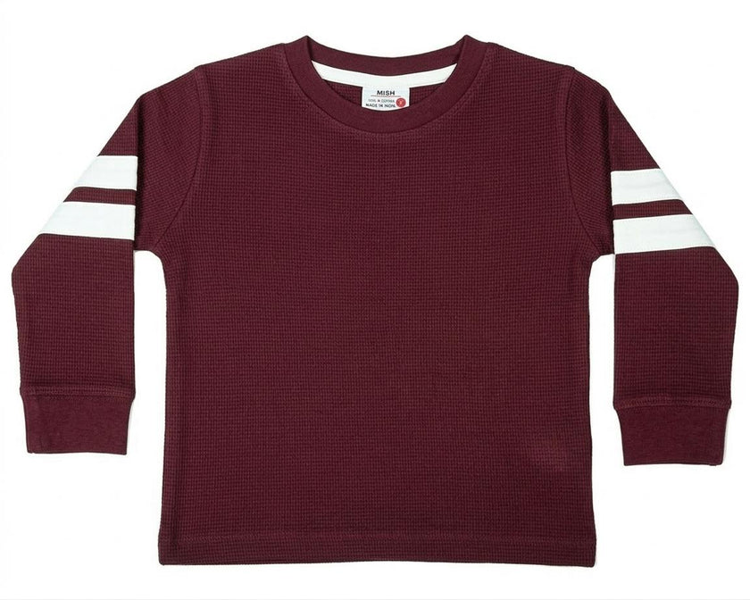 Kids Taping Thermal Shirt - Burgundy