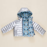 Girls Reversible Riley Jacket - Blue Vintage Butterflies