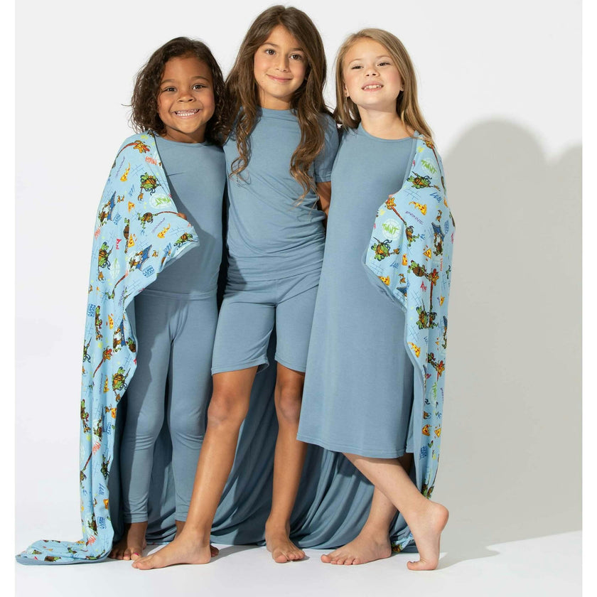Oasis Teal Bamboo Girls' Long Sleeve Dress