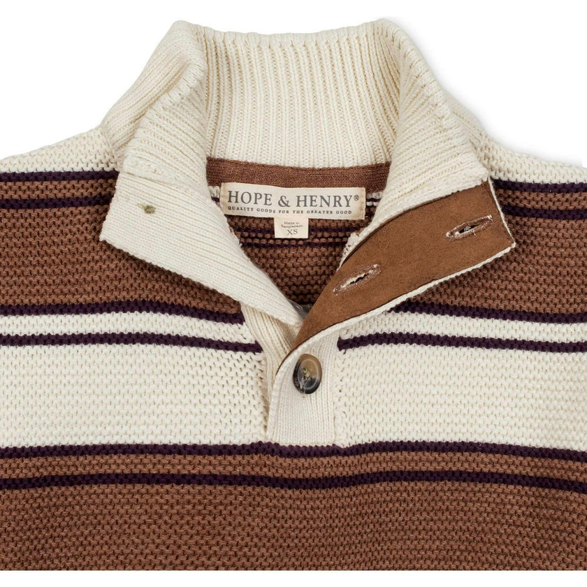 Organic Mock Neck Stripe Sweater