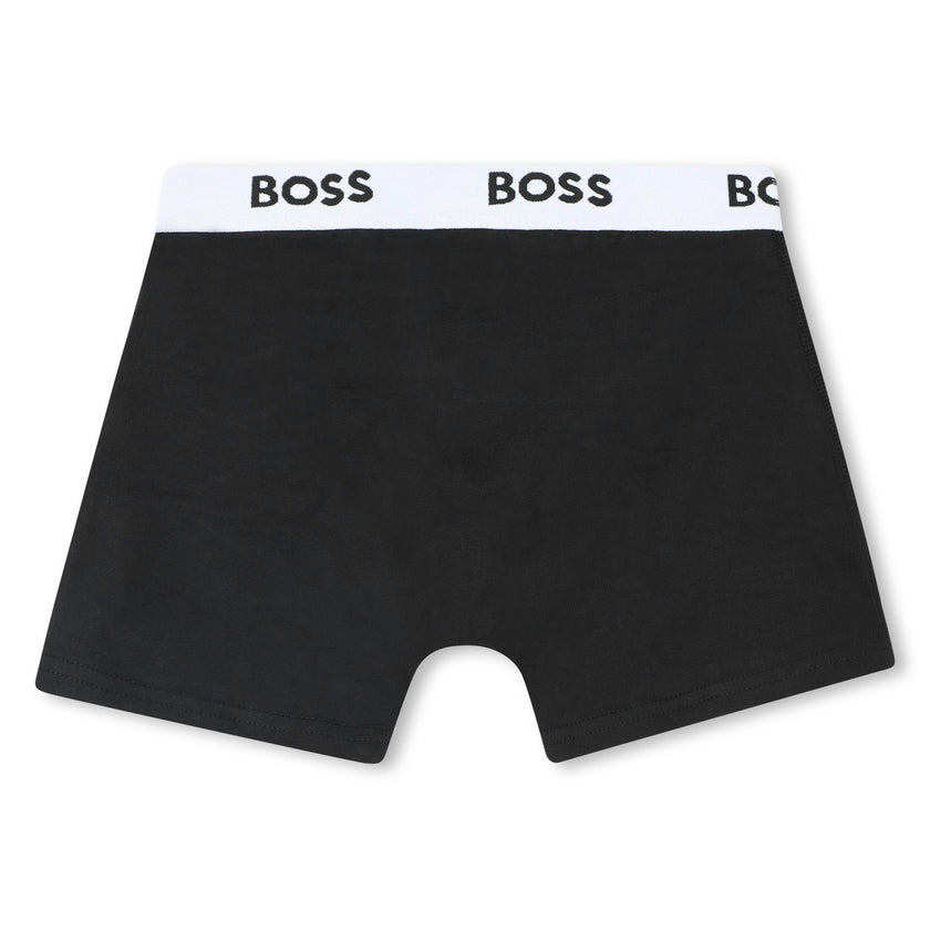 Black 3-Pack Logo Boxer Trunks