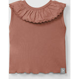 Ruffle Collar Ribbed Tank