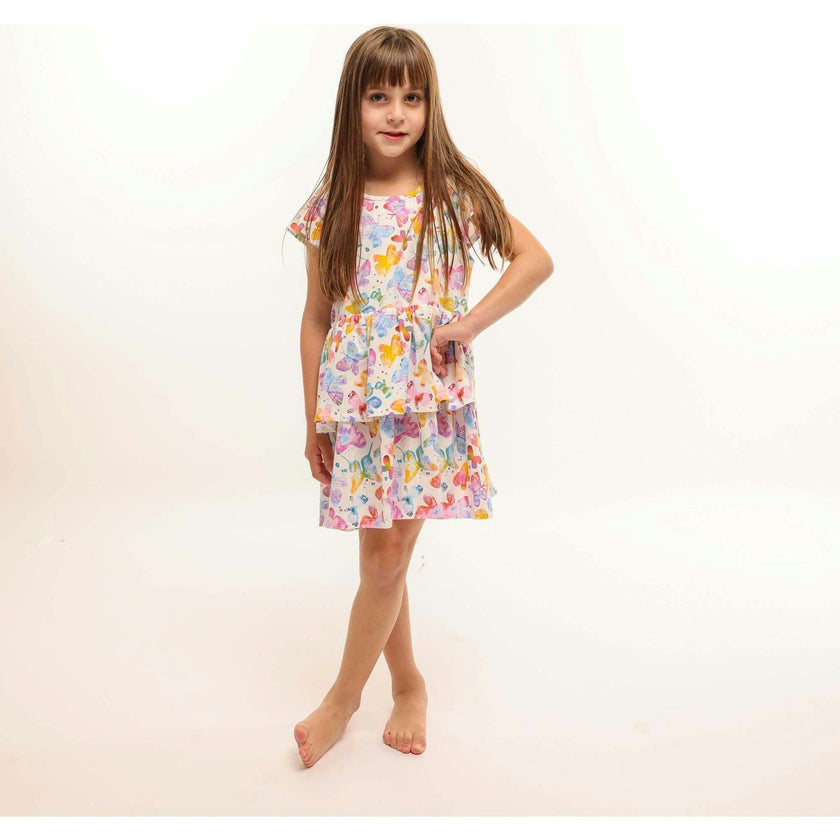 Round Neck 2-Layered Dress With Matching Shorts