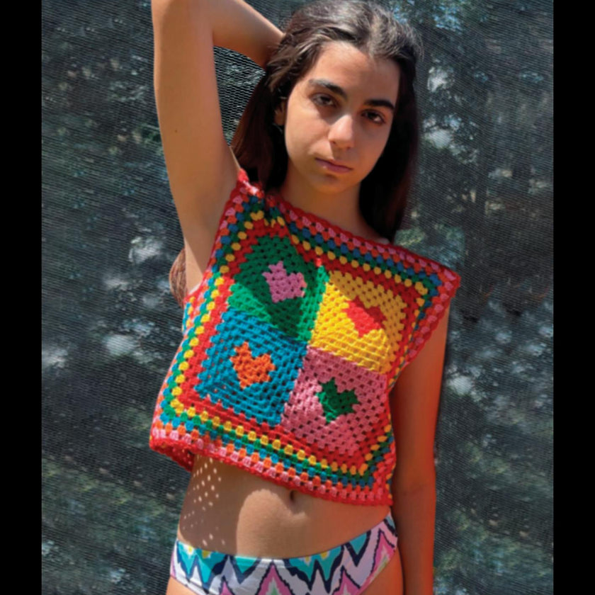 Tote Hand-Crochet Sleeveless Crop Top