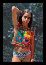 Tote Hand-Crochet Sleeveless Crop Top
