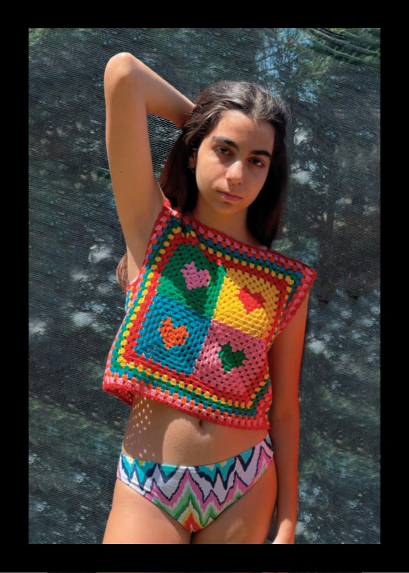 Tote Hand-Crochet Sleeveless Crop Top