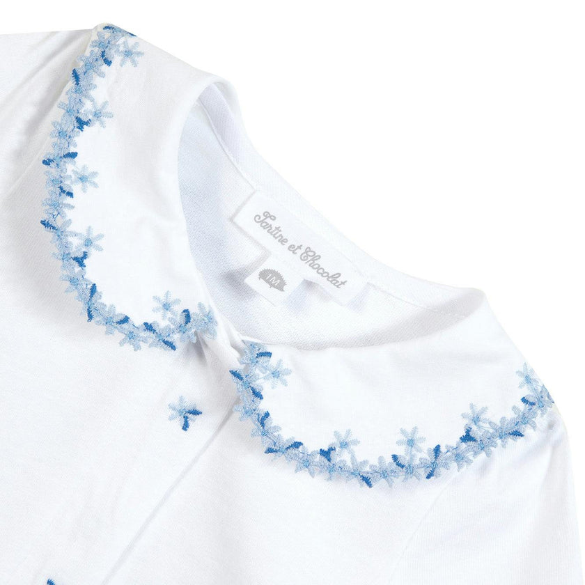 TARTINE ET CHOCOLAT Blue Fleur Embroidered Pyjama