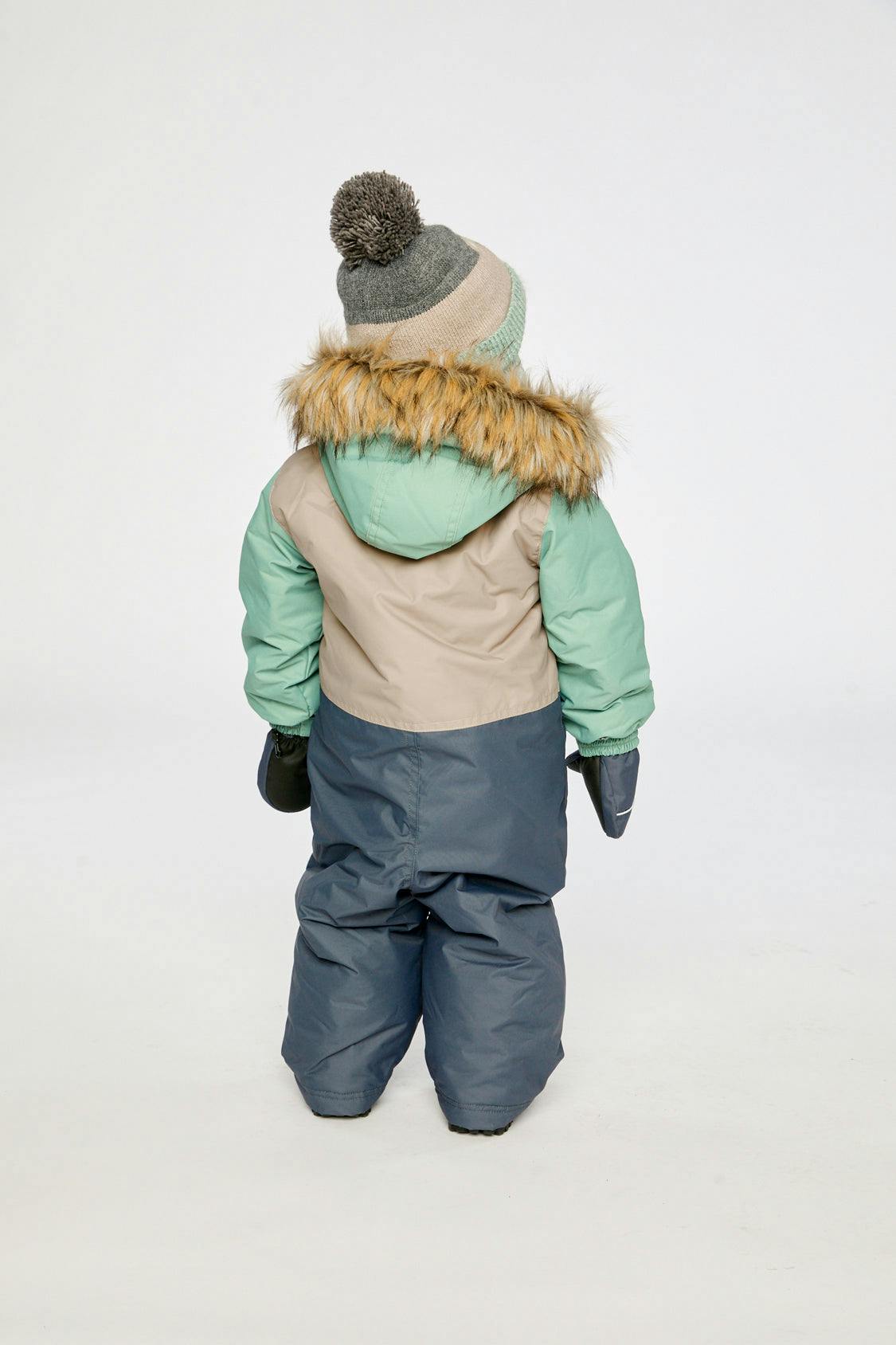 Baby One Piece Snowsuit Adapted For Car Seats Cool Dark Grey