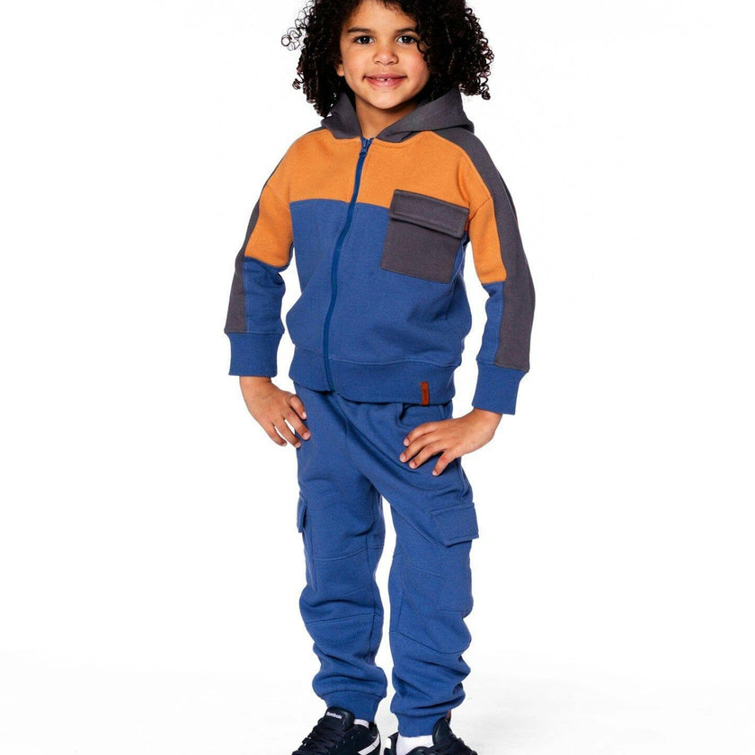 Full Zip Fleece Color Block Sweatshirt