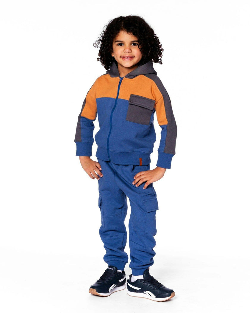 Full Zip Fleece Color Block Sweatshirt