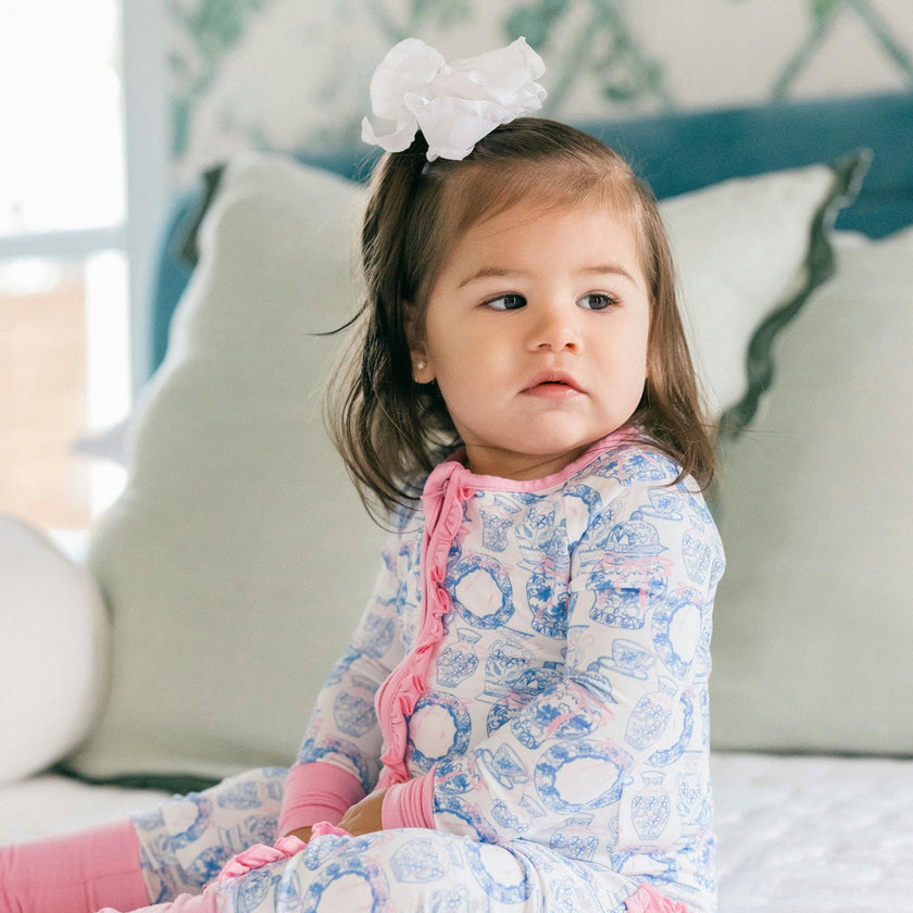 Porcelain Bamboo Ruffle Romper